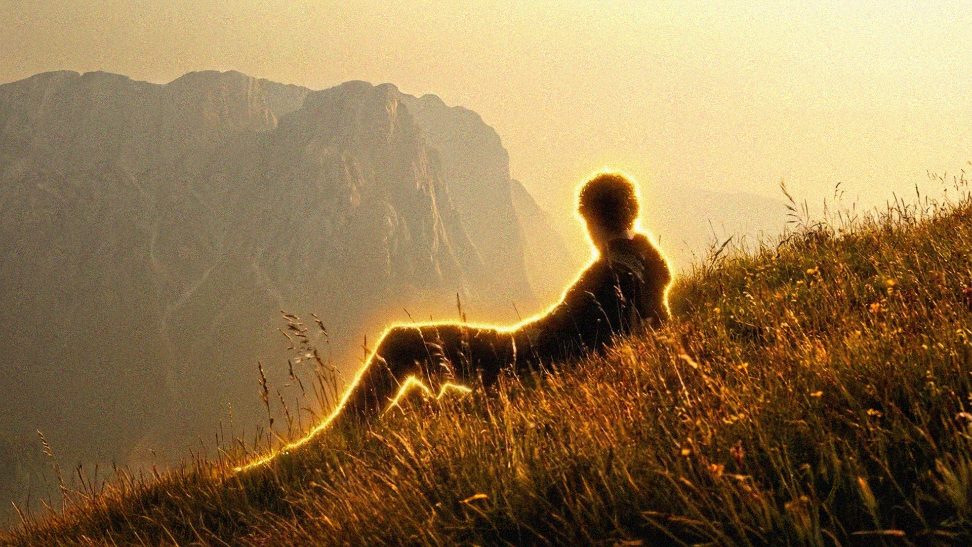 Golden sunset silhouette